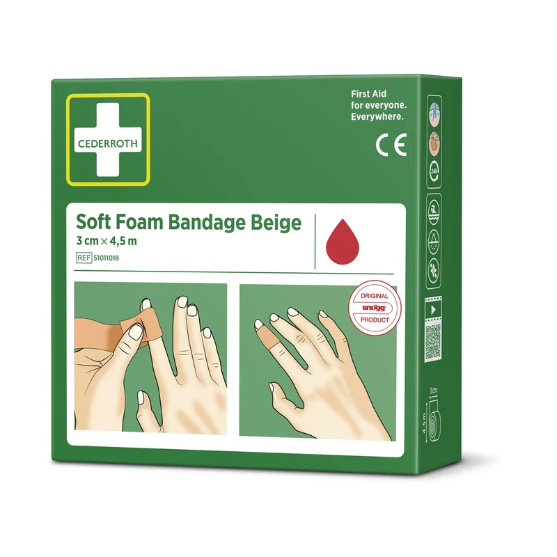Cederroth Fingerverband Soft Foam, selbstklebend, 3 cm x 4,5 m