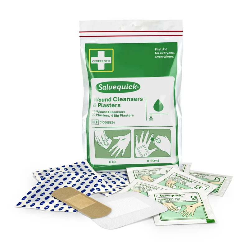 Cederroth Salvequick Pflaster- und Wundreinigungstücher-Set