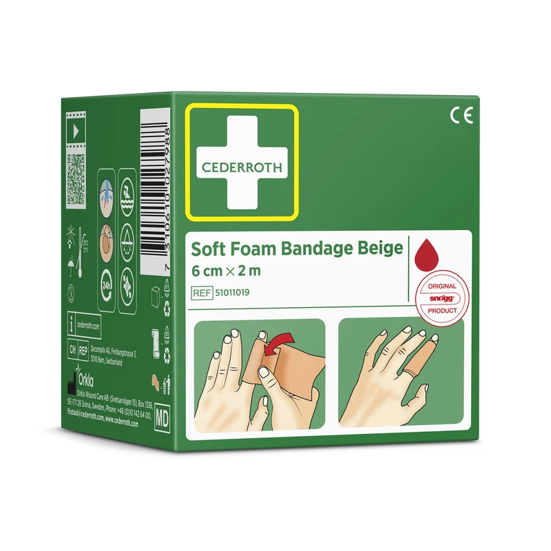 Cederroth Fingerverband Soft Foam, selbstklebend, 6 cm x 2 m