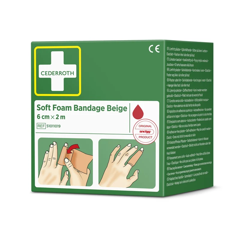 Cederroth Fingerverband Soft Foam, selbstklebend, 6 cm x 2 m
