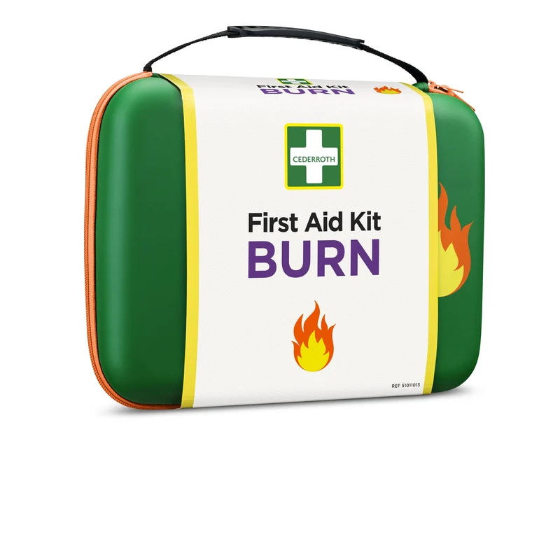 Cederroth Erste-Hilfe-Koffer First Aid Burn Kid für Brandwunden, robust mit rutschfestem Griff