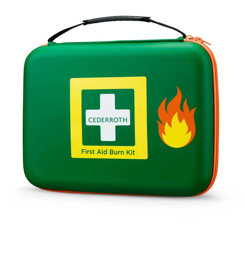 Cederroth Erste-Hilfe-Koffer First Aid Burn Kid für Brandwunden, robust mit rutschfestem Griff