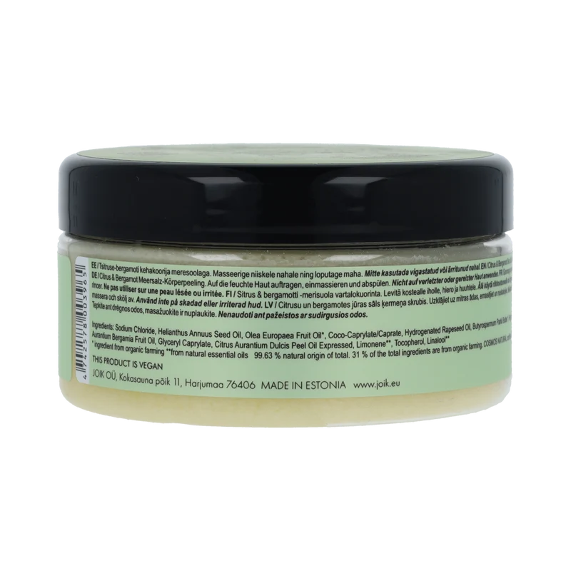 Joik Organics Citrus & bergamot sea salt scrub organic vegan 240.00 Gram