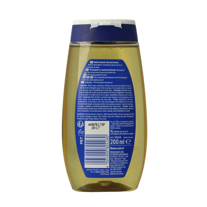 Nivea Natural douche olie verzorgend 200.00 Milliliter