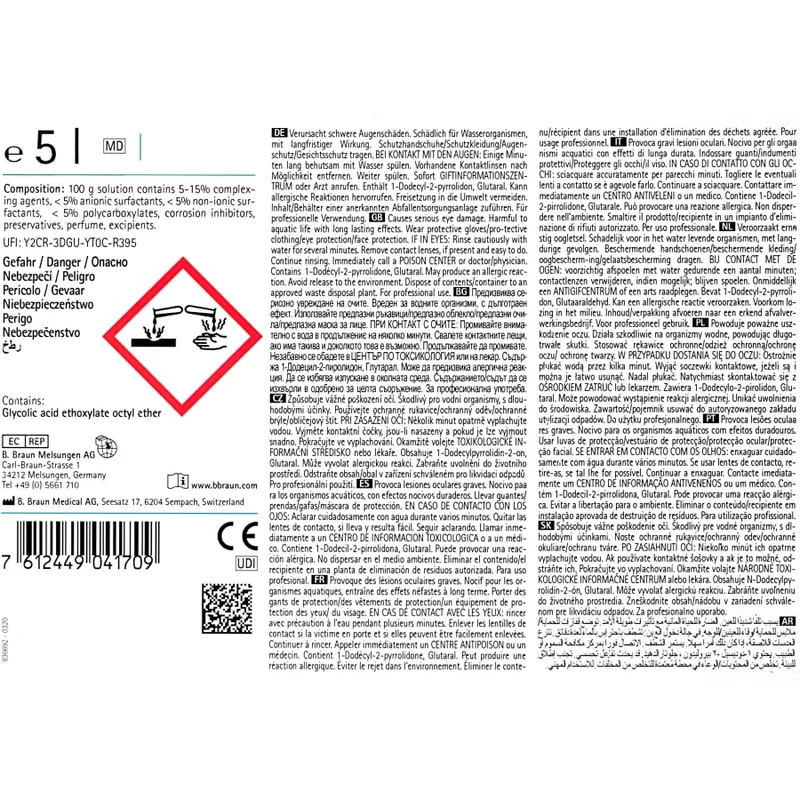 B. Braun Helimatic Cleaner neutral, pH-neutraler Flüssigreiniger