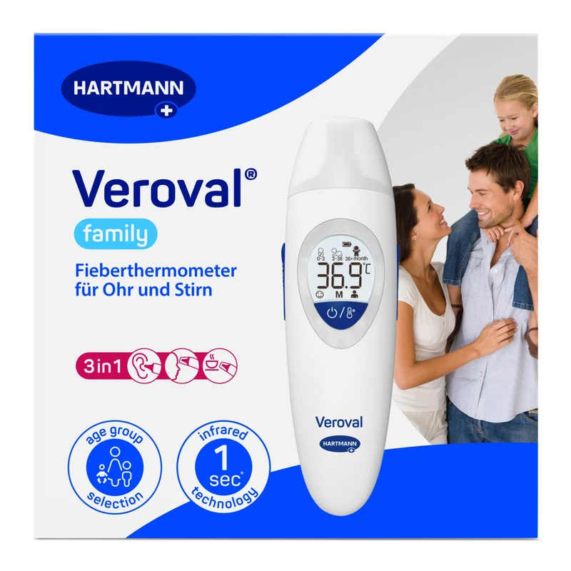 Veroval family Infrarot-Fieberthermometer, 3in1
