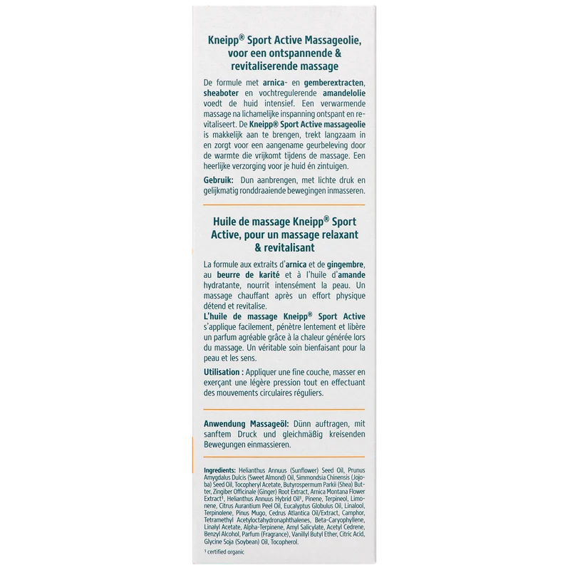 Kneipp Massageolie Sport Active 100.00 Milliliter