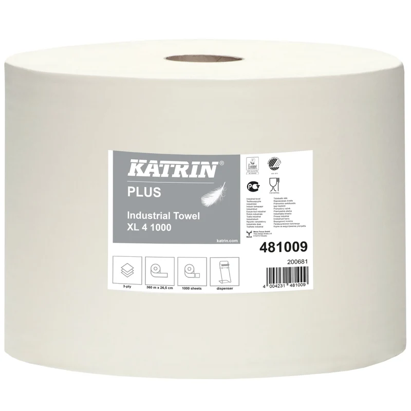 KATRIN Plus Industrieputzrolle 360 m, 4-lagig