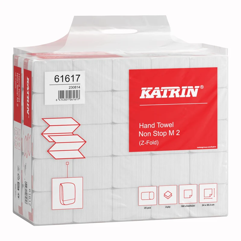 KATRIN Z-Falz Falthandtücher Non Stop M 160 Blatt, Handy Pack