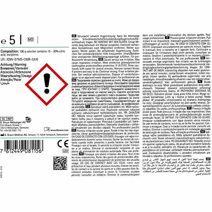 B. Braun Helimatic Neutralizer C, Neutralisationsmittel auf Zitronensäurebasis