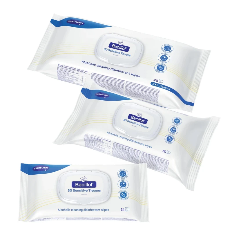 Bacillol 30 Sensitive Tissues XXL Desinfektionstücher, materialschonend und großflächig