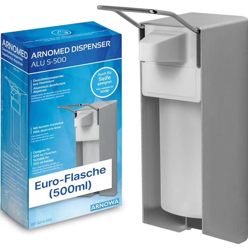 ARNOMED Desinfektionsmittelspender, Aluminium, individuell dosierbar
