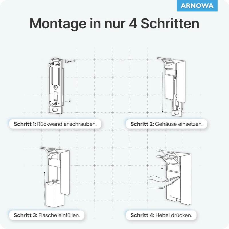 ARNOMED Desinfektionsmittelspender, Aluminium, individuell dosierbar