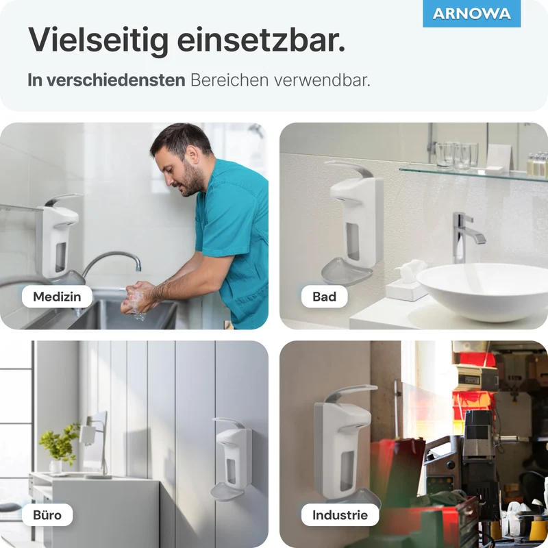 ARNOMED Desinfektionsmittelspender, ABS Kunststoff, weiß, individuell dosierbar