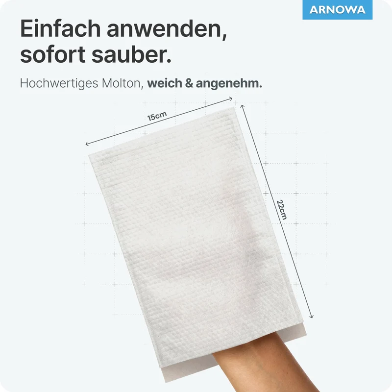 ARNOMED Einmalwaschhandschuh Molton ECO, weiß, hautverträglich