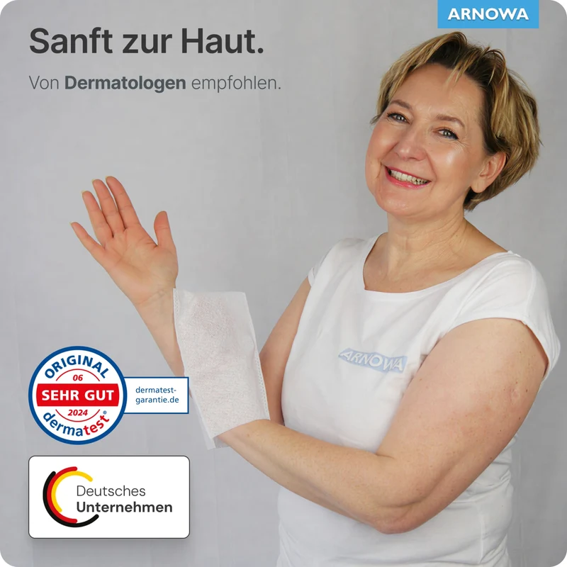 ARNOMED Einmalwaschhandschuh Molton, weiß, hautverträglich