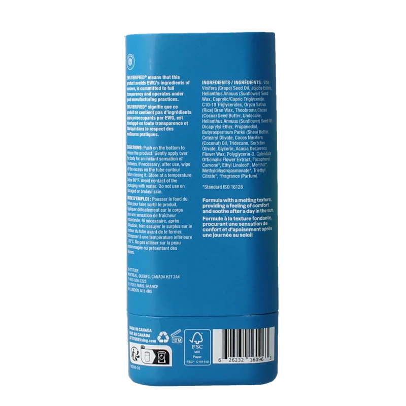 Attitude Sunly after sun stick mint & cucumber SPF30 60.00 Gram