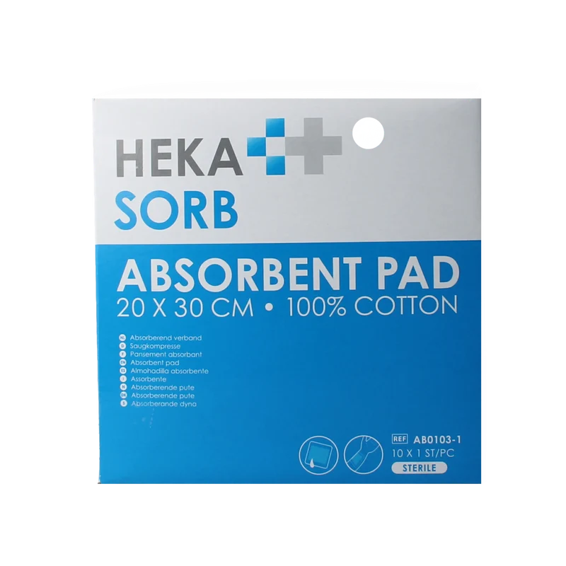 Hekasorb Absorberend verband 20x30 steriel 10.00 Stuks
