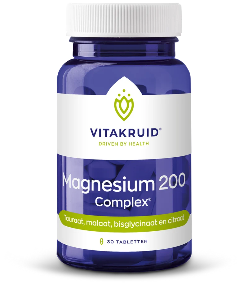 Vitakruid Magnesium 200 Complex Tauraat Malaat Bisglycinaat 30.00 Tabletten