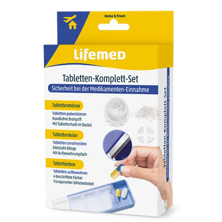Lifemed Tabletten Komplett Set Medikamentenspender – 1 Set blau