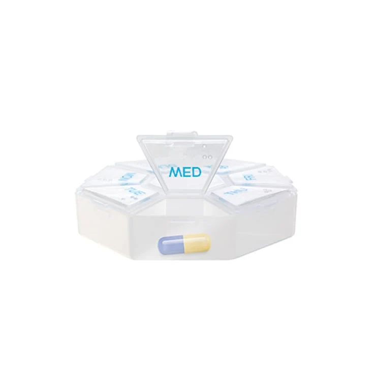 Lifemed Wochen Pillendose Medikamentendosierung – 7 Tage Spender - (L x B): 7,5 x 7,5 cm