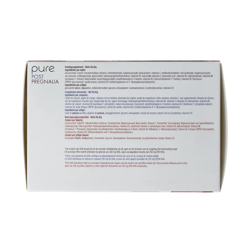 Pure Post pregnalia 30 tabletten & 30 softgels 60.00 Stuks