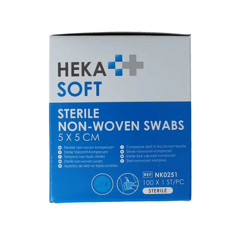 Heka Soft Non-woven kompres 5x5 steriel 100.00 Stuks