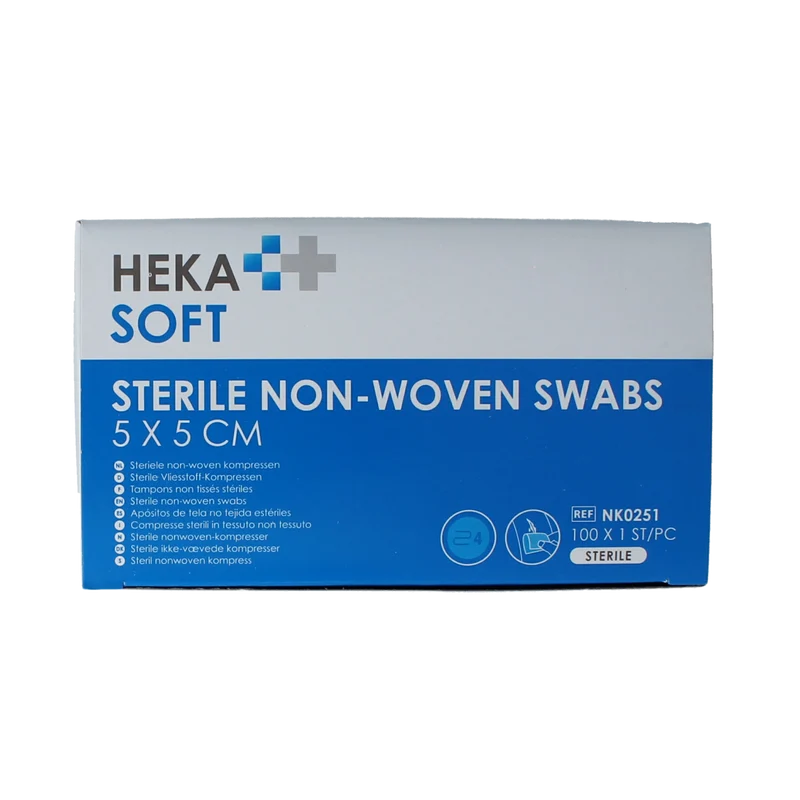 Heka Soft Non-woven kompres 5x5 steriel 100.00 Stuks