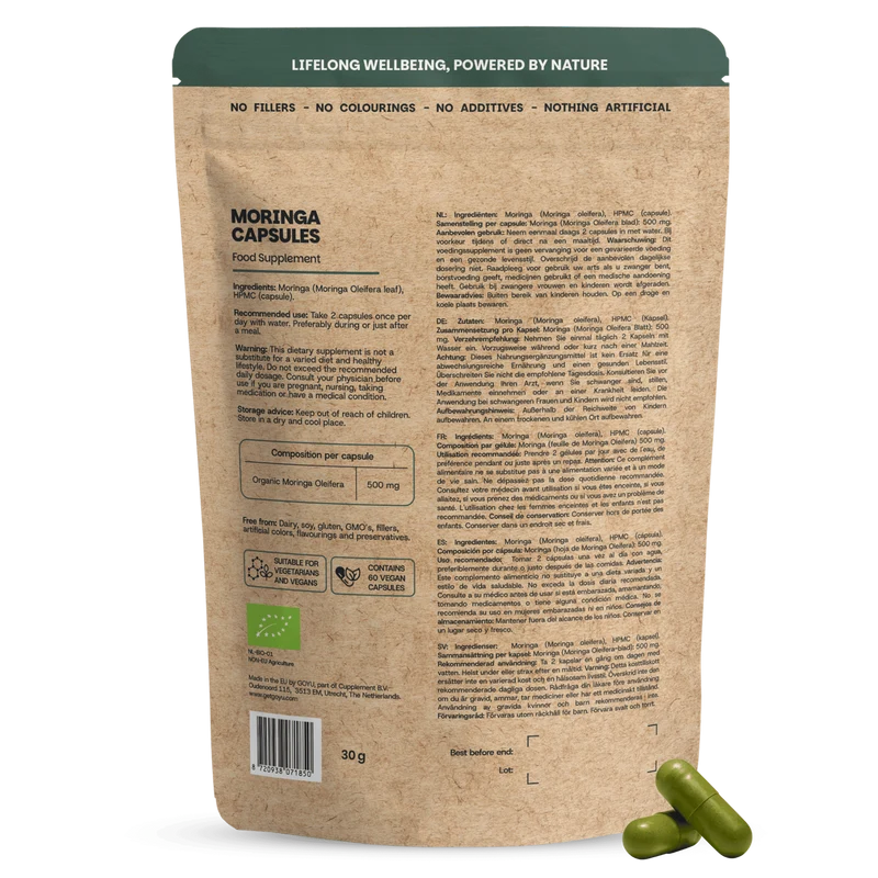 Goyu Moringa oleifera 500mg bio 60.00 Vegetarische capsules