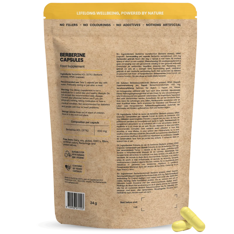 Goyu Berberine extract 400mg 60.00 Vegetarische capsules