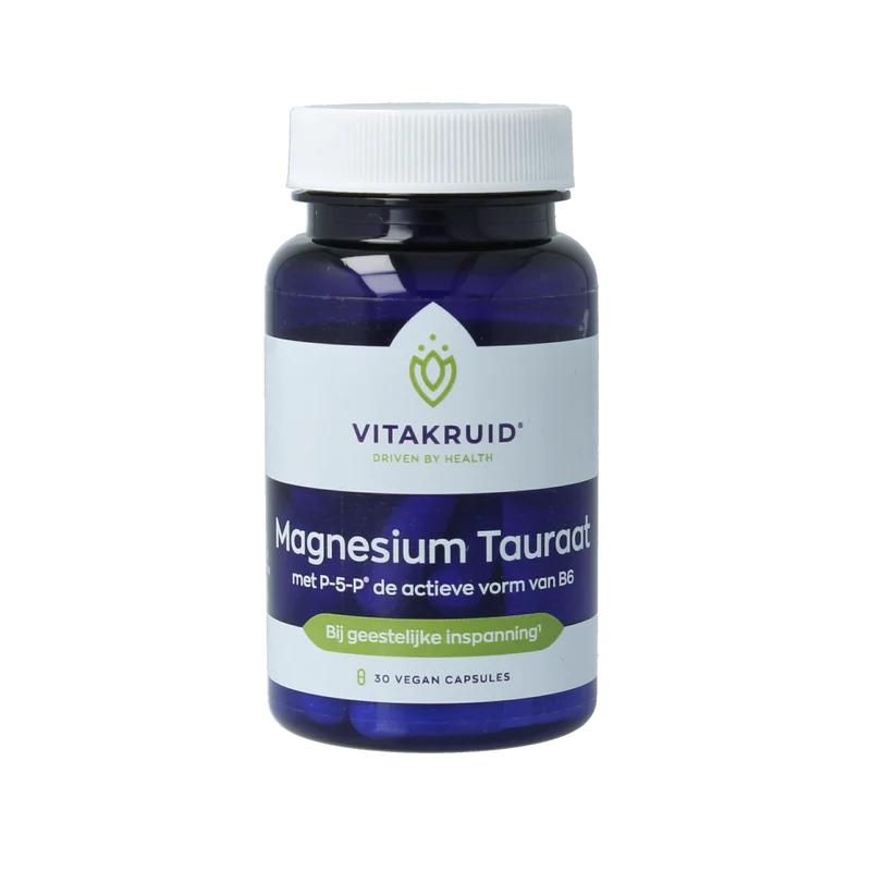 Vitakruid Magnesium Tauraat met vitamine B6 (P-5-P) 30.00 Vegetarische capsules