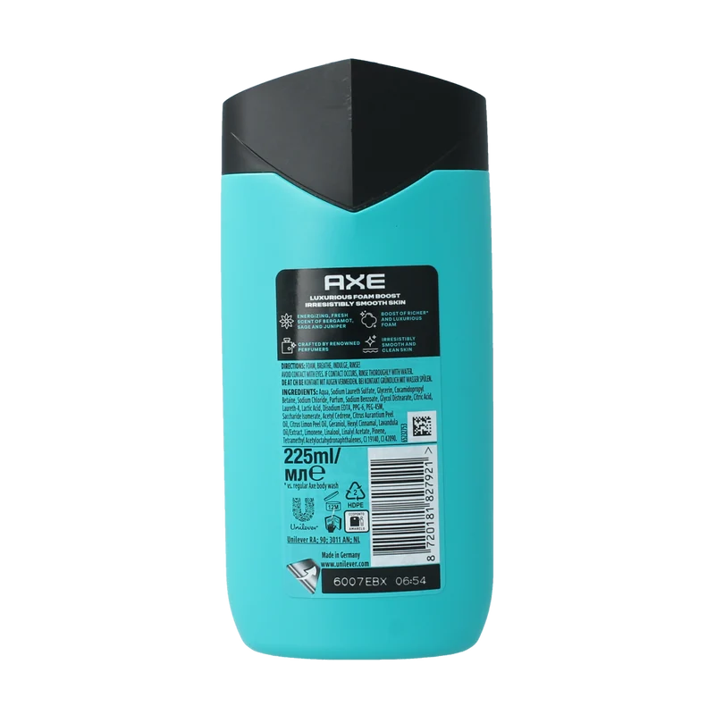 AXE Axe Fine Fragrance Aqua Bergamot Douchegel 225.00 Milliliter