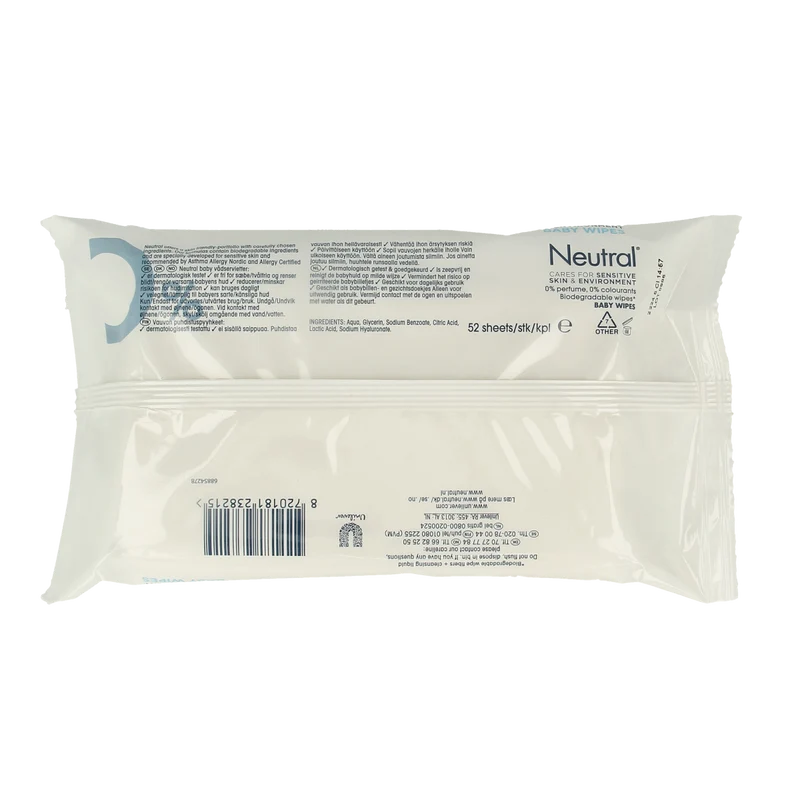 Neutral Babydoekjes 52 wipes 52.00 Stuks