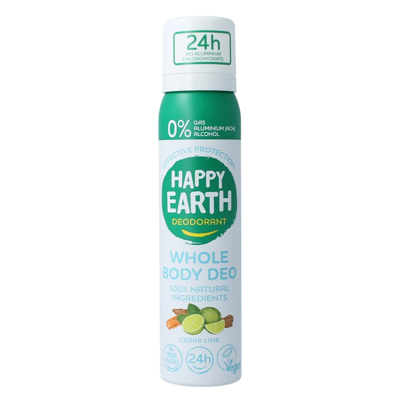Happy Earth Deodorant bodyspray cedar lime 100.00 Milliliter