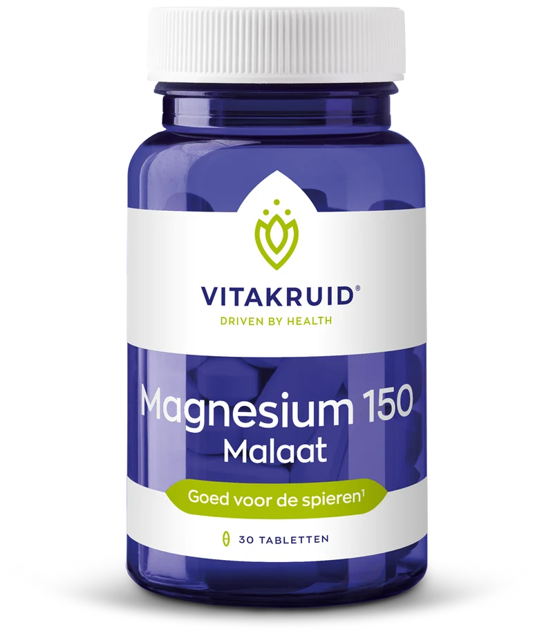 Vitakruid Magnesium 150 malaat met vitamine B6 (P-5-P) 30.00 Tabletten