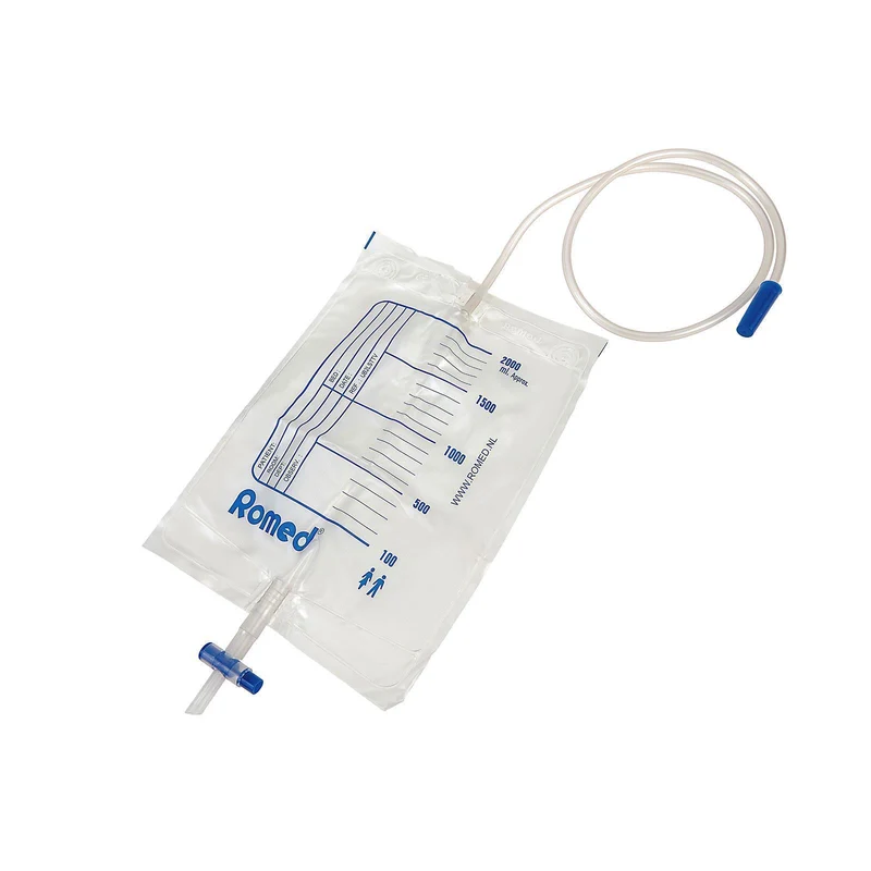 Romed Urinbeutel 2 Liter steril mit Ventil und T-Ablasshahn 10 Stück