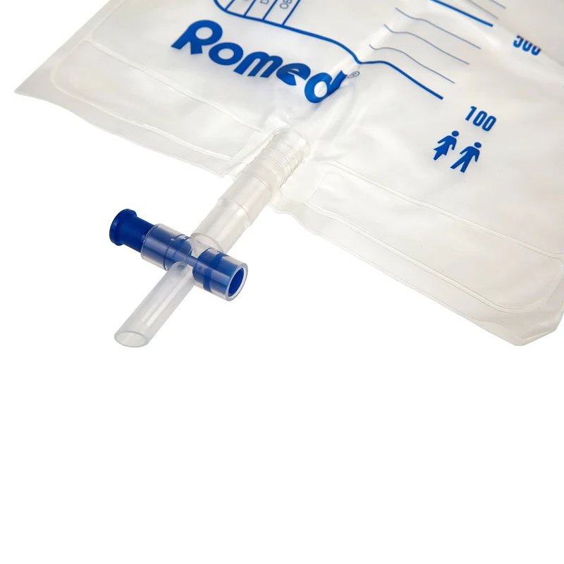 Romed Urinbeutel 2 Liter steril mit Ventil und T-Ablasshahn 10 Stück