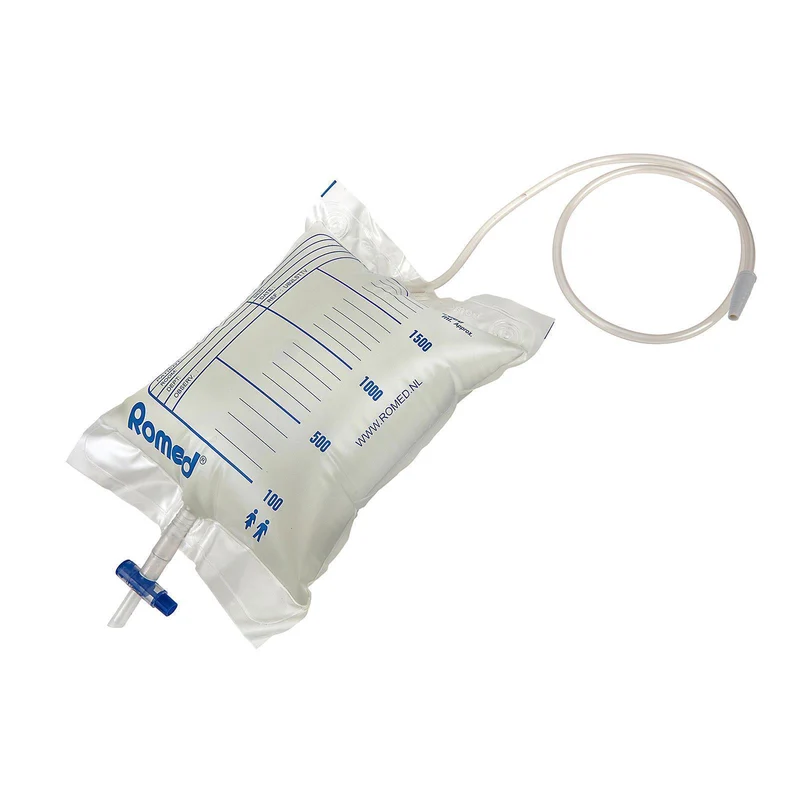 Romed Urinbeutel 2 Liter steril mit Ventil und T-Ablasshahn 10 Stück