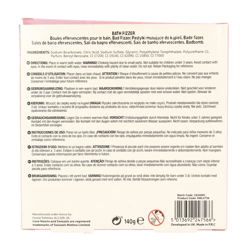 IDC Institute Institute hearts bath bomb 1.00 Stuks