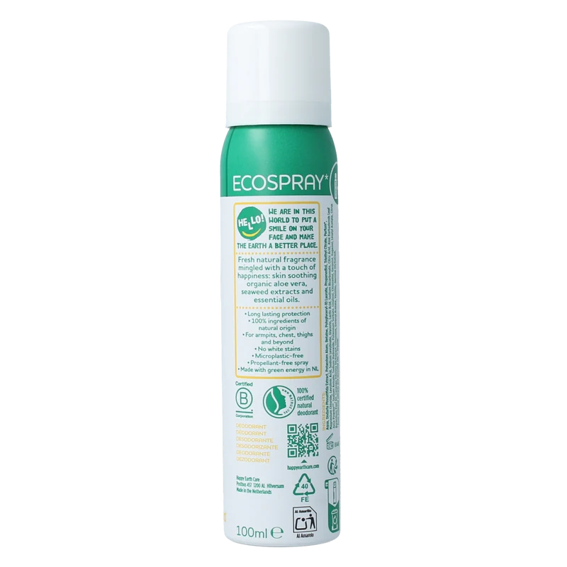 Happy Earth Deodorant bodyspray jasmine ho wood 100.00 Milliliter