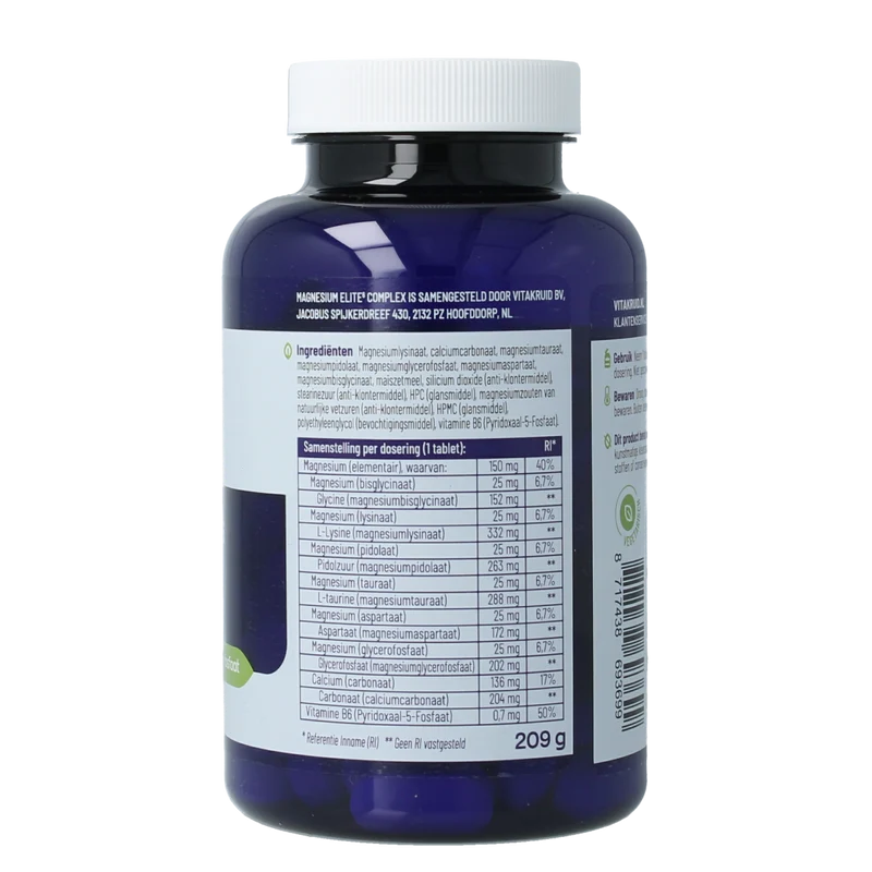 Vitakruid Magnesium elite6 complex oa lysinaat & pidolaat 90.00 Tabletten