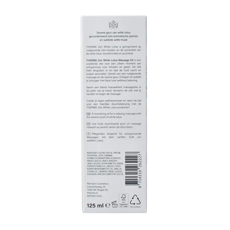 Therme Zen white lotus massage oil 125.00 Milliliter