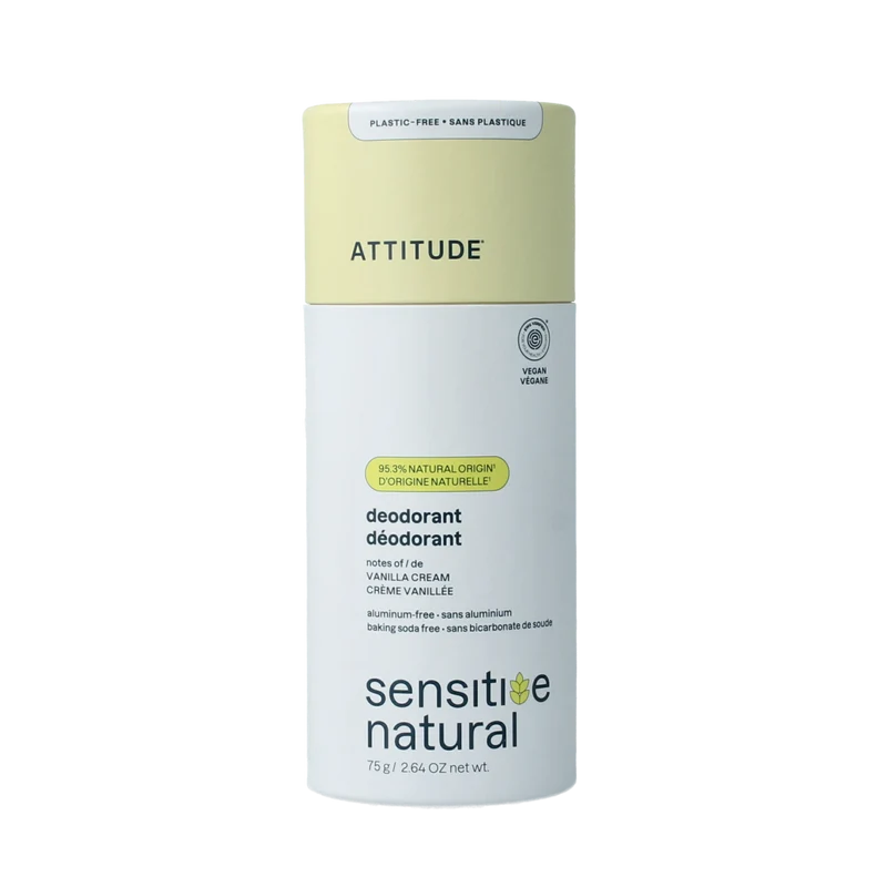 Attitude Deodorant baksoda vrij vanilla creme super leaves 75.00 Gram