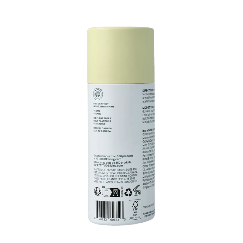 Attitude Deodorant baksoda vrij vanilla creme super leaves 75.00 Gram