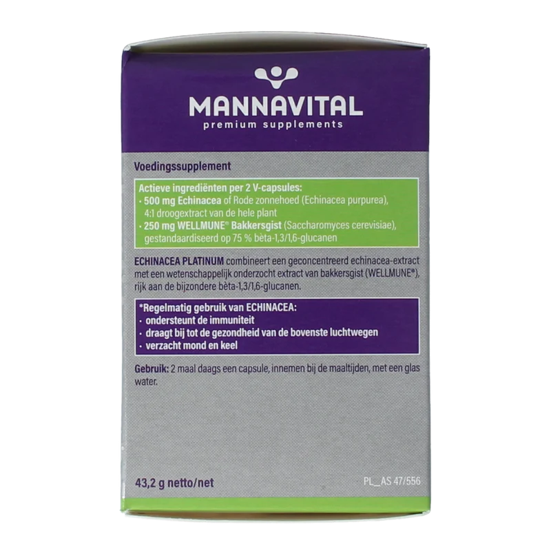 Mannavital Echinacea platinum 60.00 Vegetarische capsules