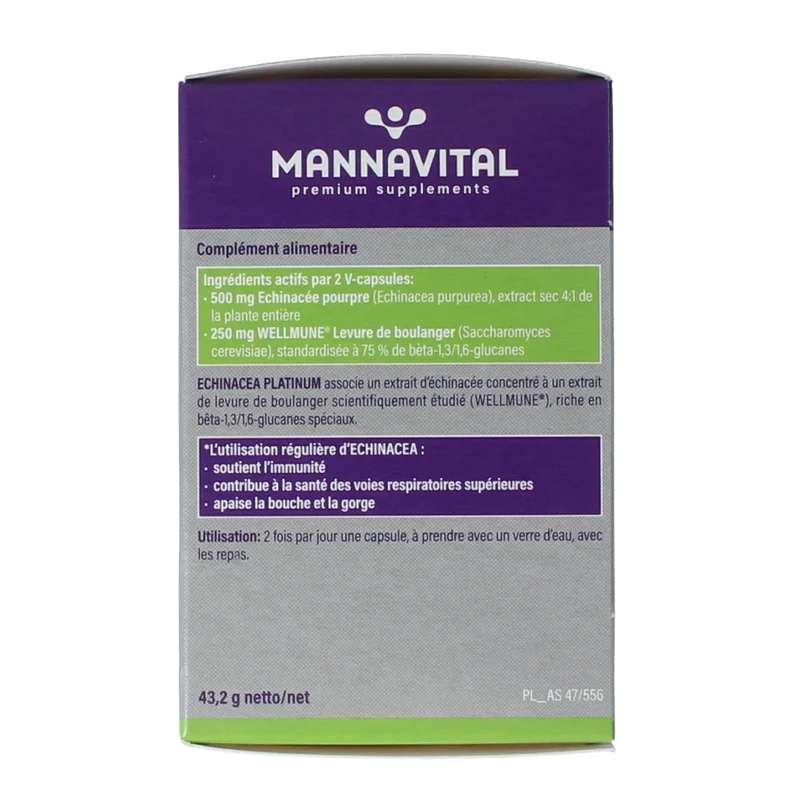 Mannavital Echinacea platinum 60.00 Vegetarische capsules