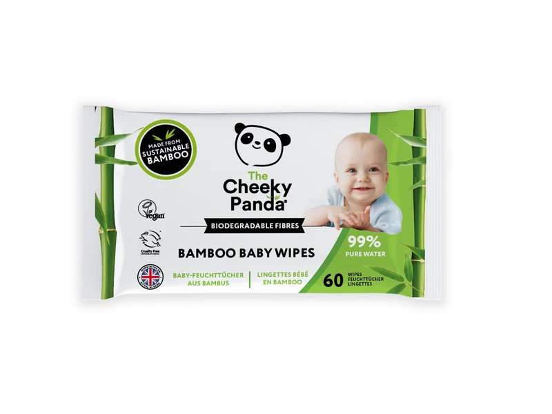 The Cheeky Panda Bamboe bio-afbreekbare babydoekjes 60.00 Stuks