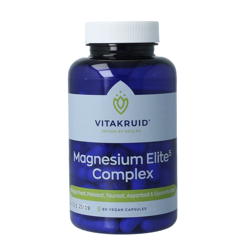 Vitakruid Magnesium elite5 complex oa aspartaat & pidolaat 90.00 Vegetarische capsules
