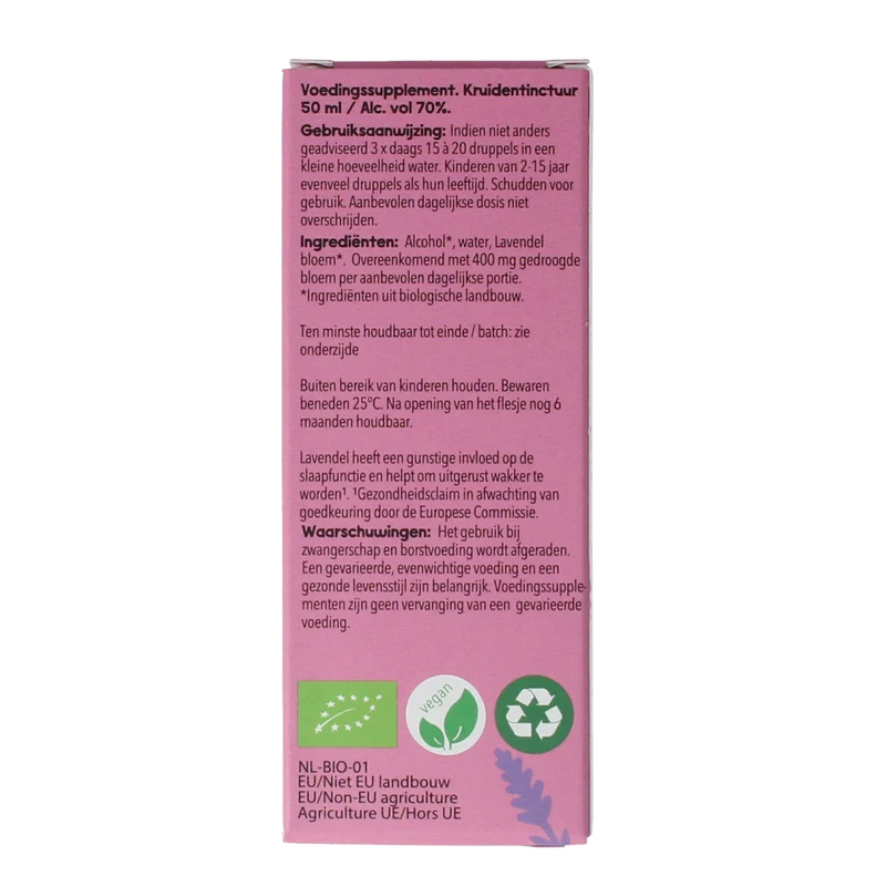 Cruydhof Lavendula officinalis flor/lavendel bio 50.00 Milliliter