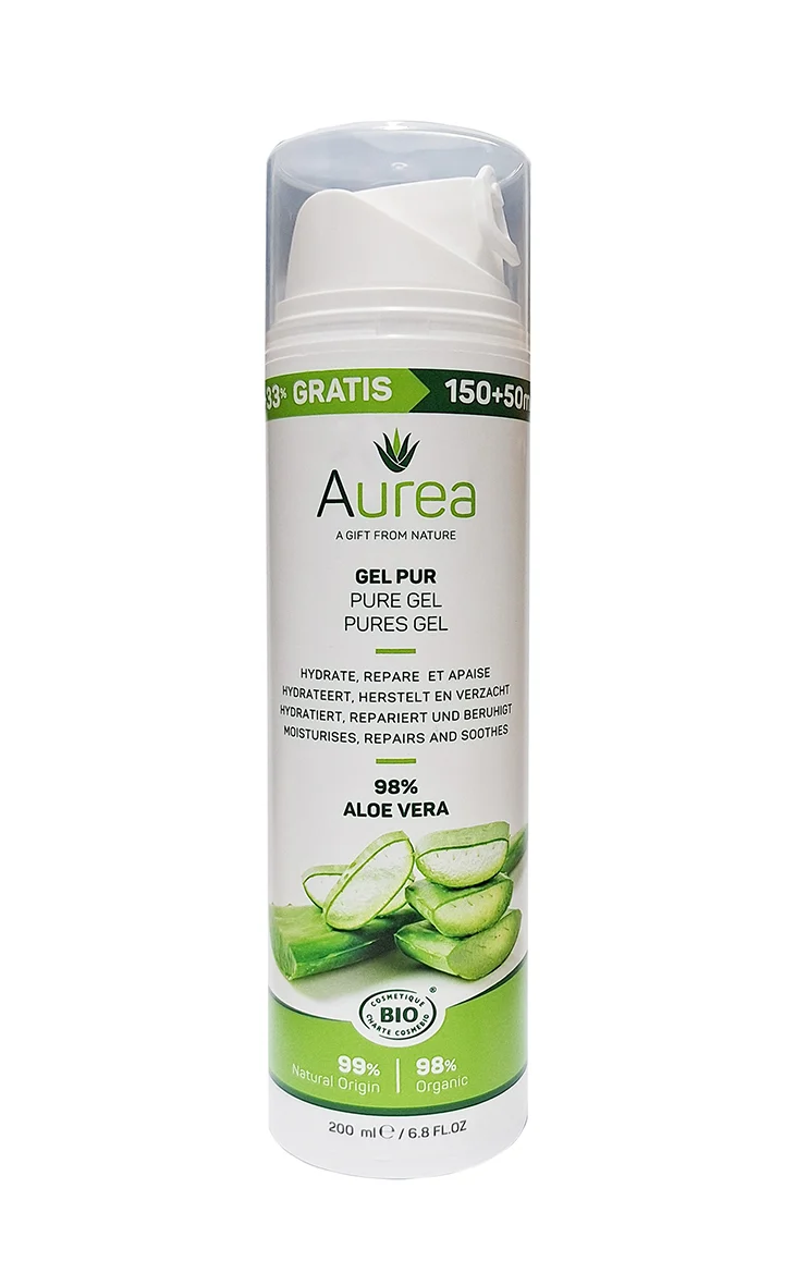 Aurea Aloe vera huidgel 150+50 bio 200.00 Milliliter